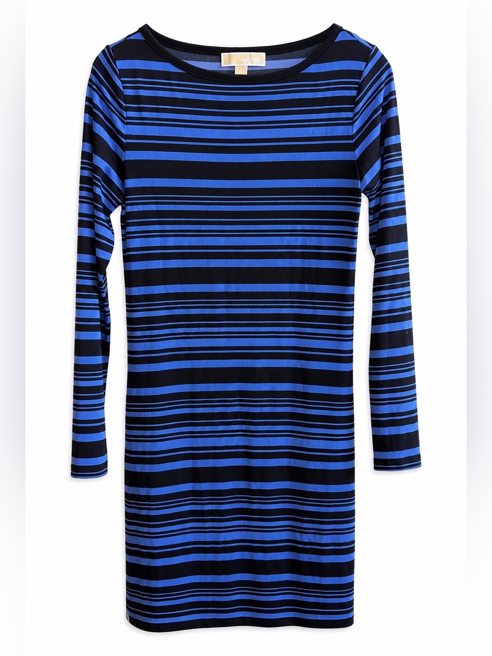 MICHAEL Michael Kors Blue & Black Striped Long Sleeve Dress Size XS